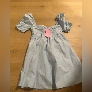 Amanda Uprichard Blue Puff Sleeve Sundress